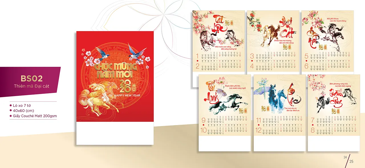 In lịch Tết chất lượng cao, hình ảnh sắc nét, giấy bền đẹp
