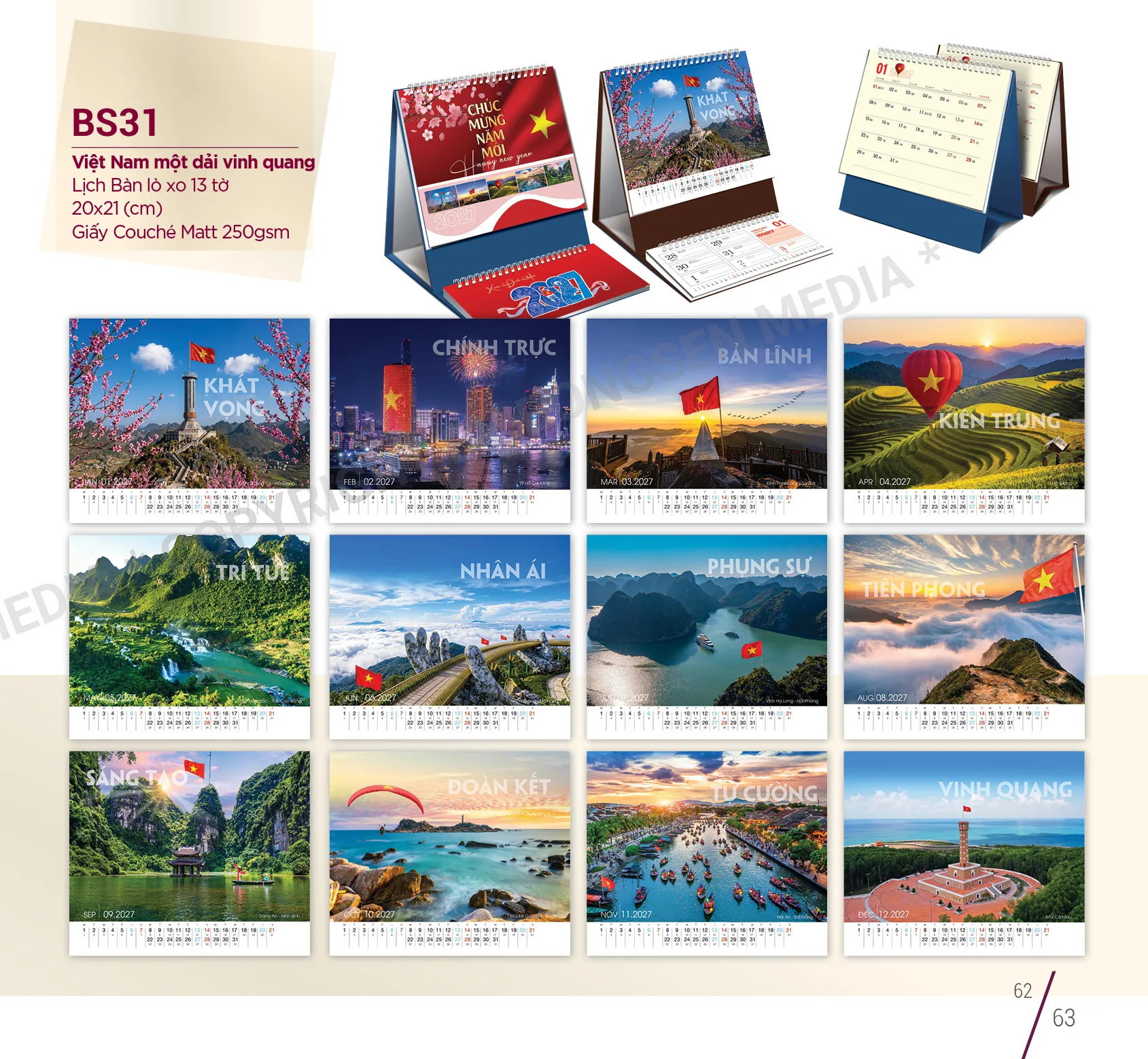 lịch để bàn 2027