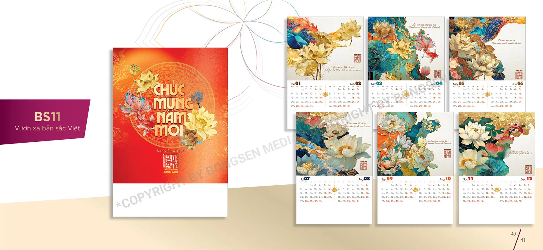 in lịch treo tường bộ 7 tờ giá rẻ